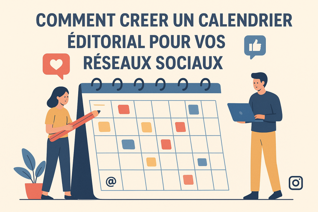Illustration d'un calendrier éditorial pour vos réseaux sociaux