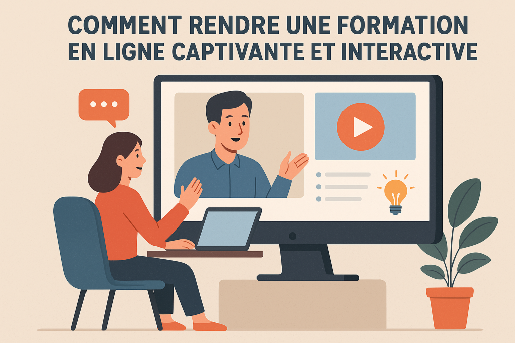 Illustration Comment rendre une formation en ligne captivante et interactive