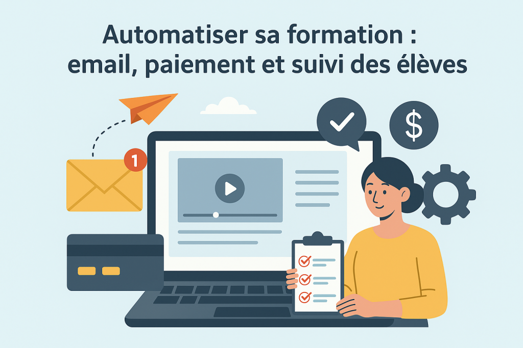 Illustration Automatiser sa formation : email, paiement et suivi des élèves