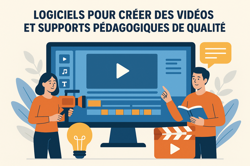 Illustration Logiciels pour créer des vidéos et supports pédagogiques de qualité