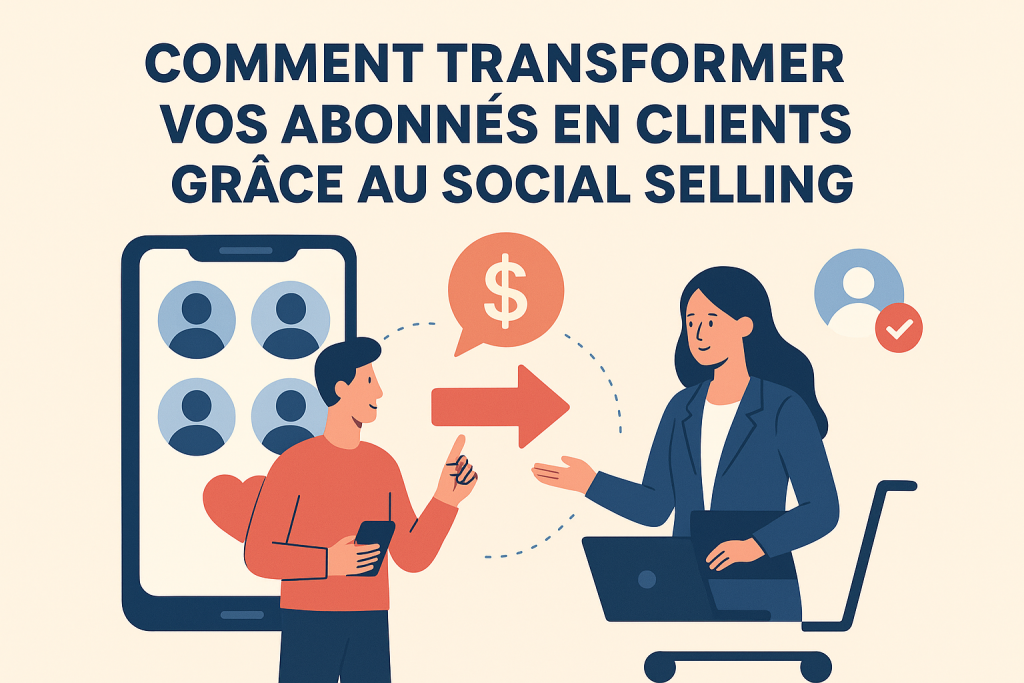 Illustration transformer vos abonnés en clients grâce au social selling
