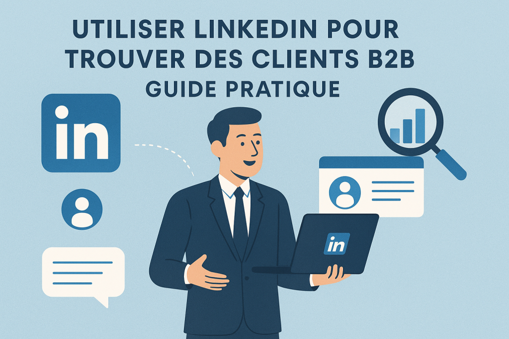 Illustration Utiliser LinkedIn pour trouver des clients B2B