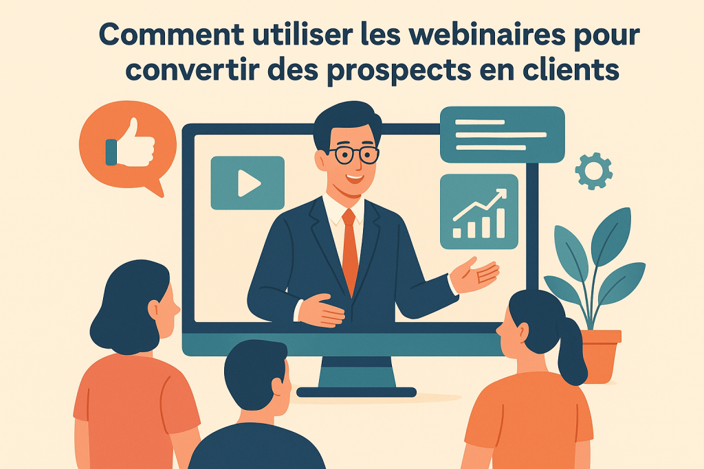 Illustration Comment utiliser les webinaires pour convertir des prospects en clients