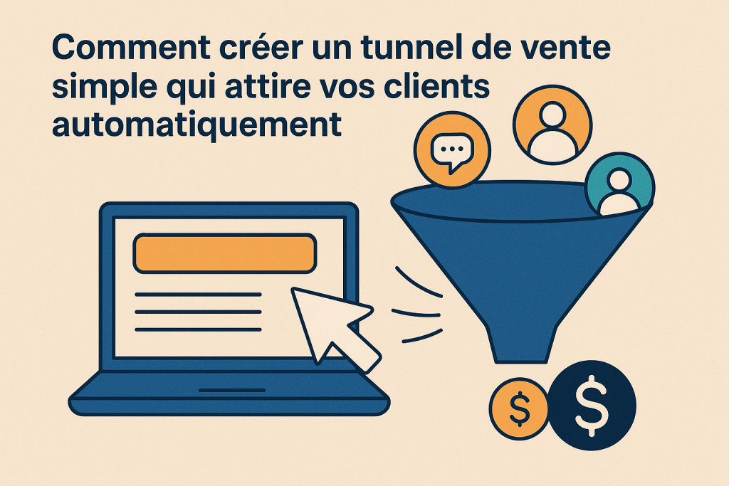 Illustration Comment créer un tunnel de vente simple qui attire vos clients automatiquement