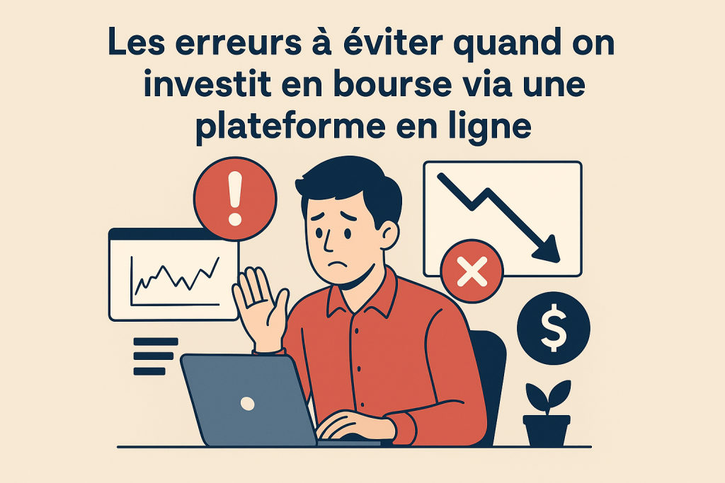 Illustration Les erreurs à éviter quand on investit en bourse via une plateforme en ligne