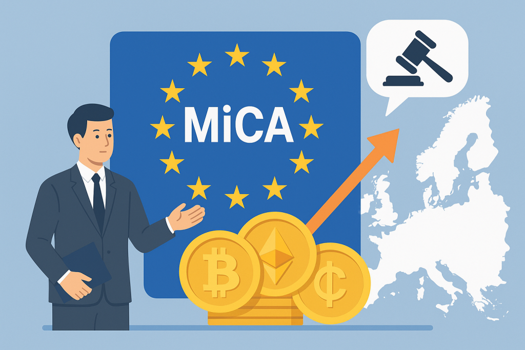 Illustration Impact de la régulation européenne (MiCA) sur les cryptos en Europe