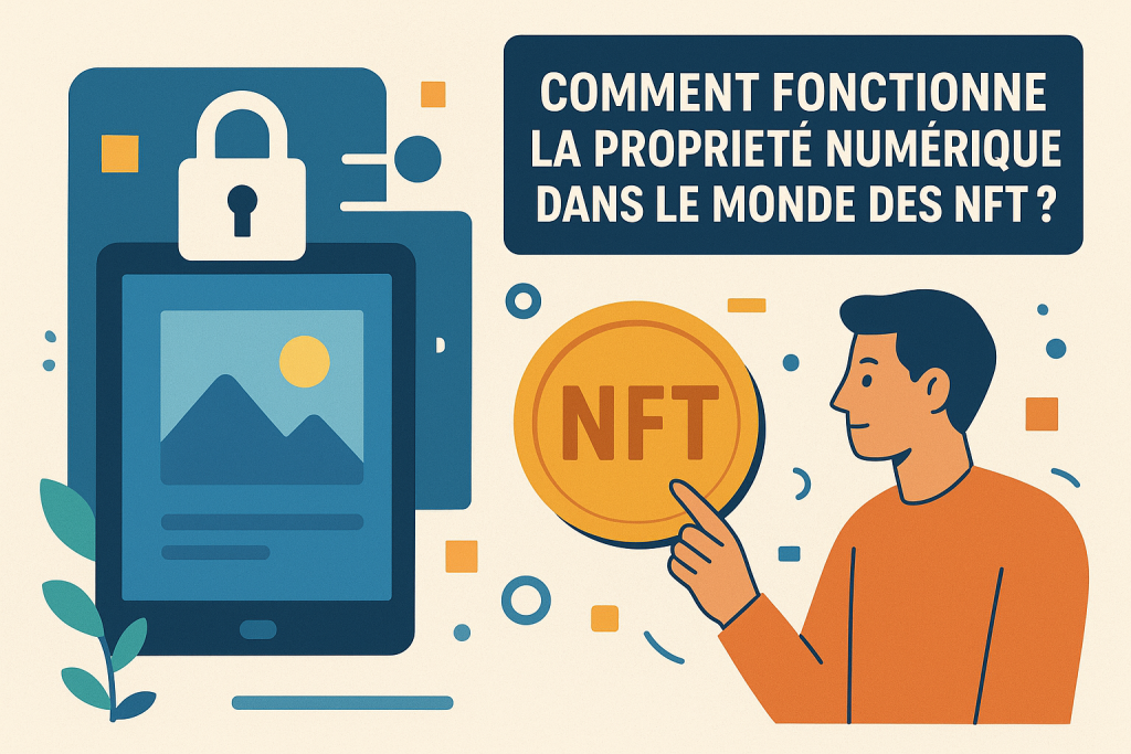 Illustration Comment fonctionne la propriété numérique dans le monde des NFT ?