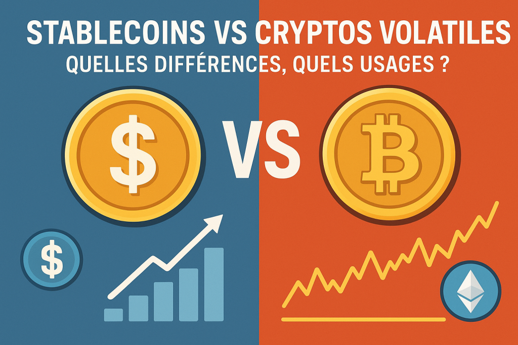 Illustration Stablecoins vs cryptos volatiles : quelles différences, quels usages ?