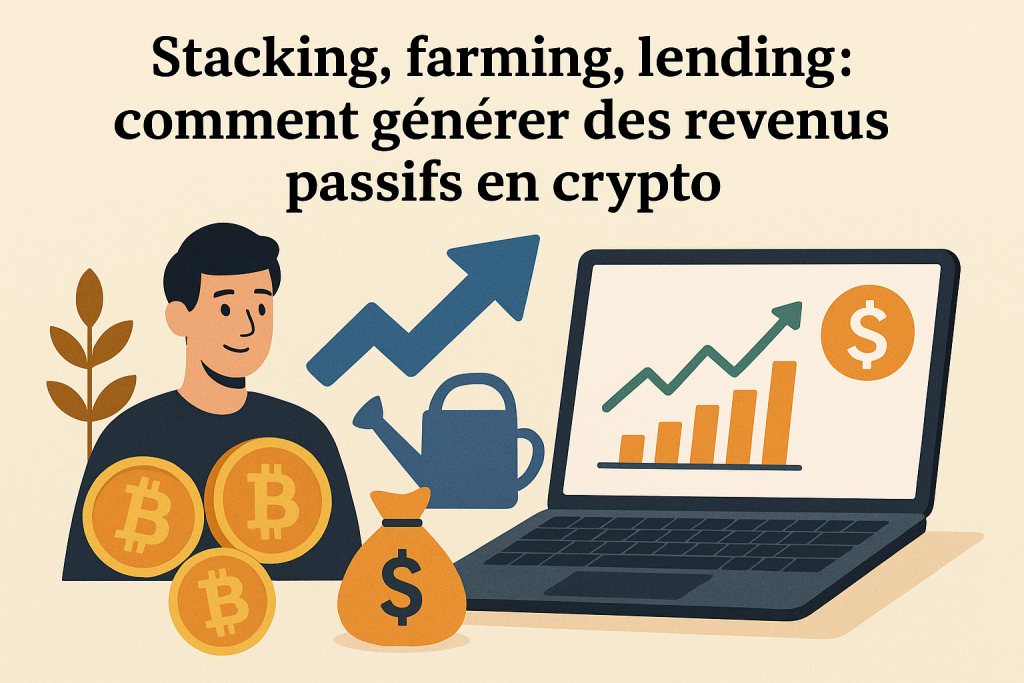 Illustration Staking, Farming, Lending : Comment Générer des Revenus Passifs en Crypto