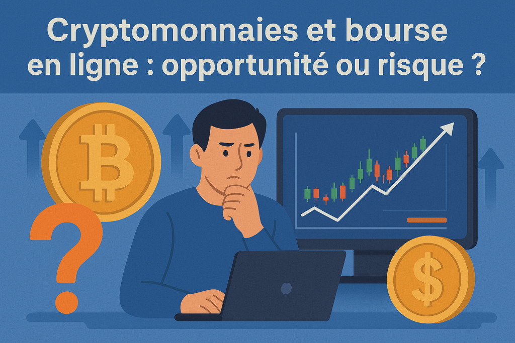 Illustration Cryptomonnaies et bourse en ligne : opportunité ou risque ?