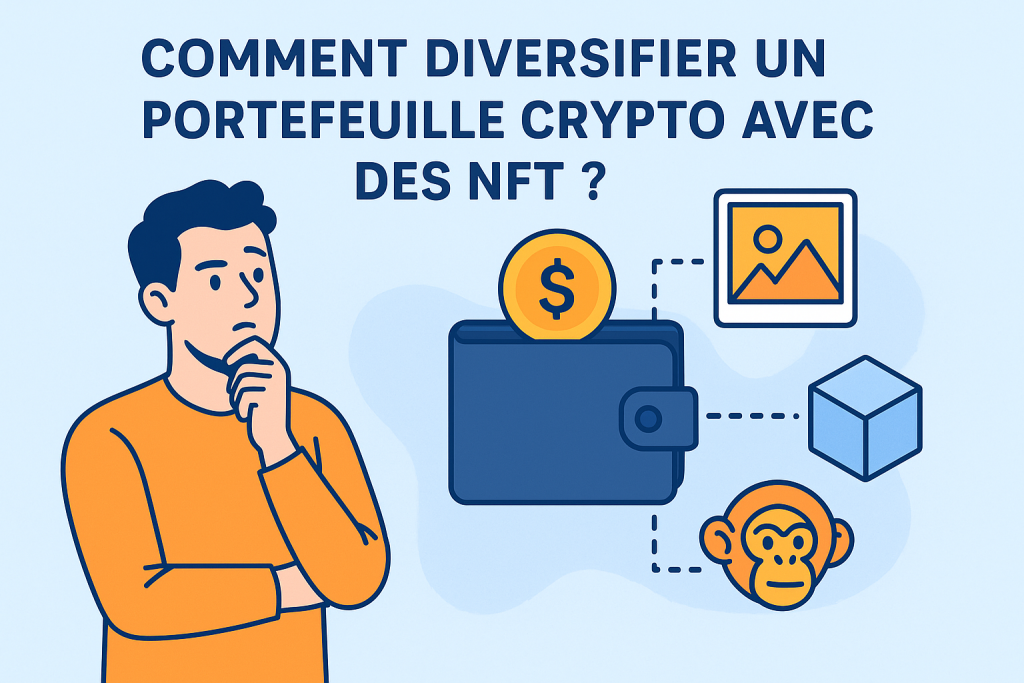 Illustration Comment diversifier un portefeuille crypto avec des NFT ?