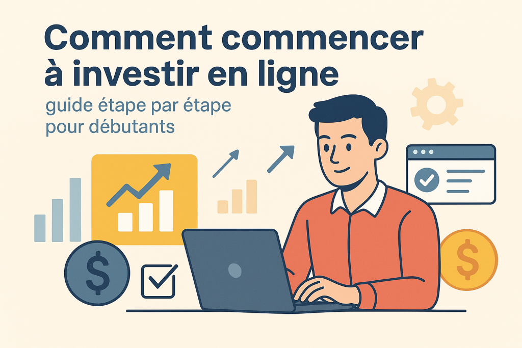 Illustration Comment commencer à investir en ligne : Guide étape par étape pour débutants