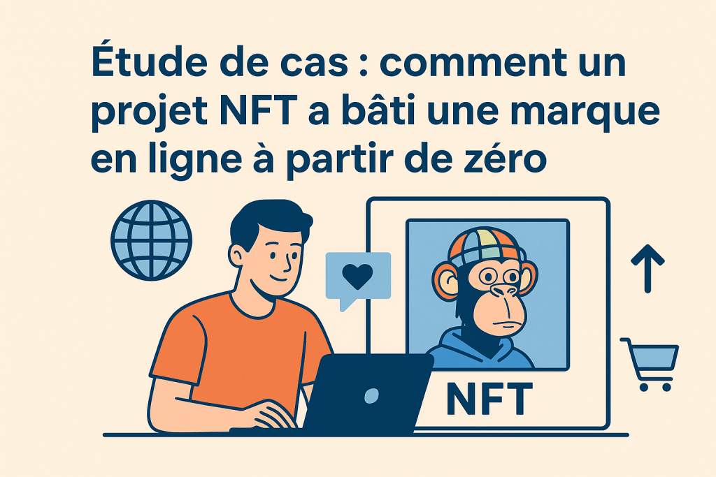 Illustration Ătude de cas : comment un projet NFT a bĂąti une marque en ligne Ă  partir de zĂ©ro