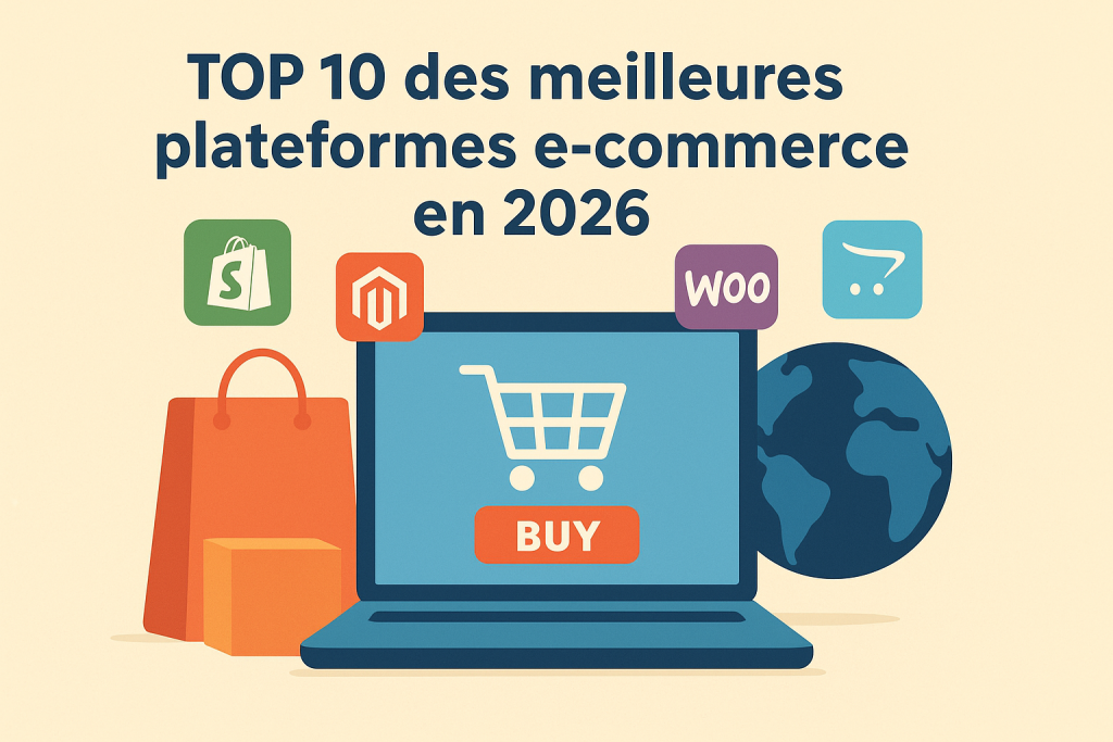 Illustration Top 10 des meilleures plateformes e-commerce en 2026