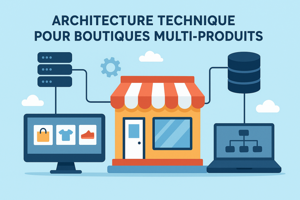 Illustration Architecture technique pour boutiques multi-produits