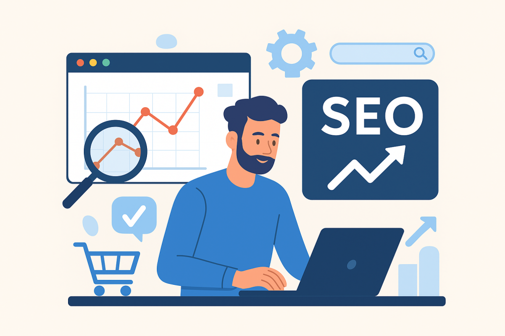 Illustration Optimiser le SEO de sa boutique en ligne : le guide complet pour attirer du trafic et augmenter ses ventes