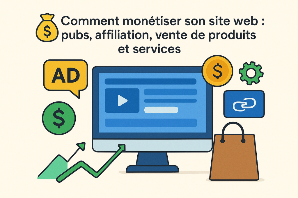 Illustration d'un site Web monétisé