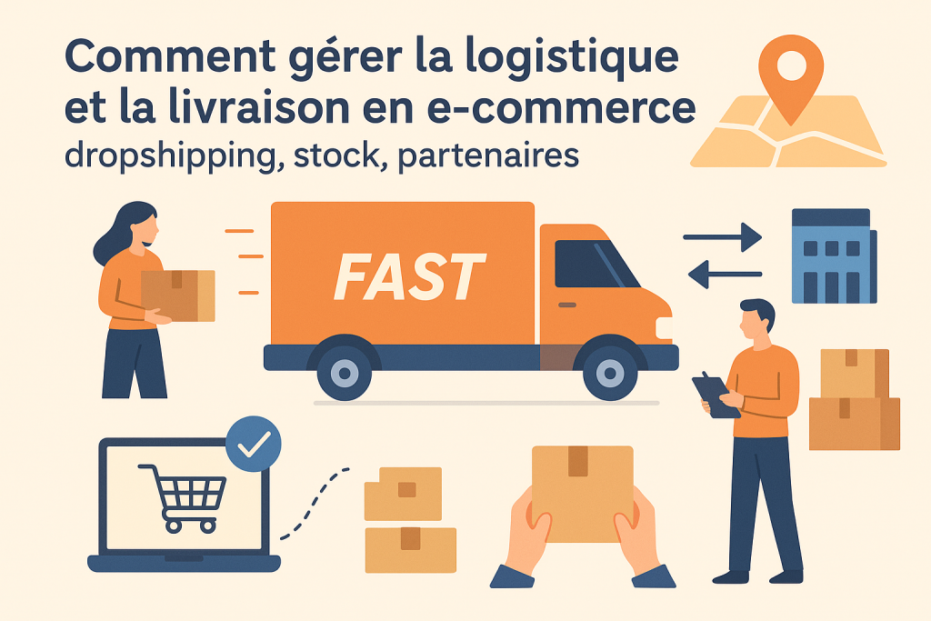 Illustration de la logistique et la livraison en e-commerce
