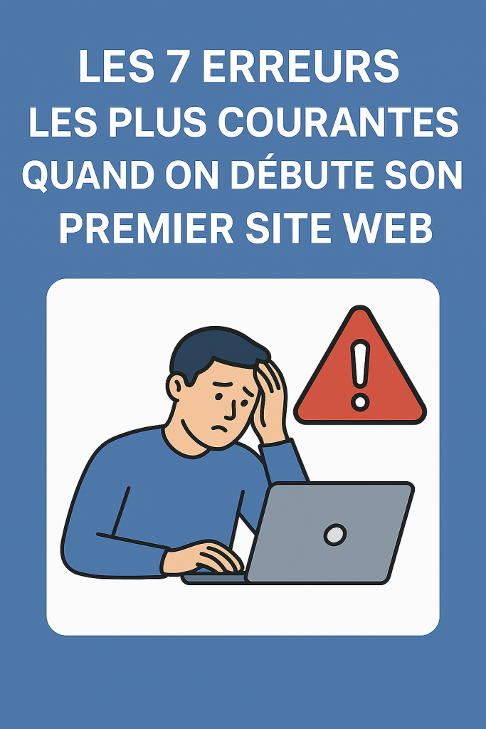 Illustration des 7 erreurs les plus courantes quand on débute son premier site web