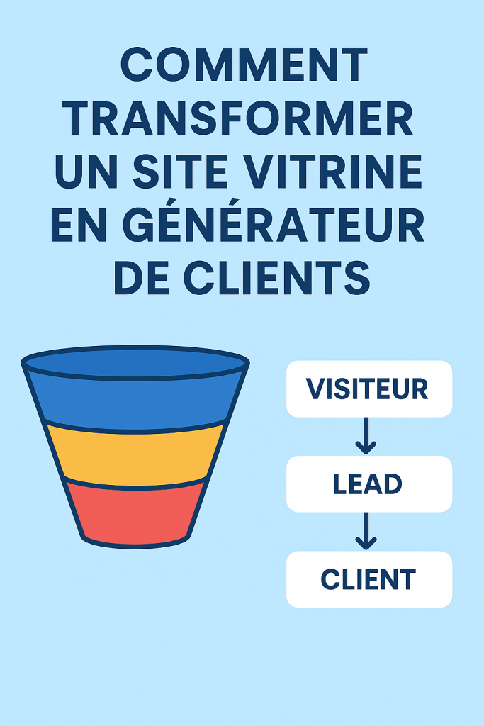 Illustration d'un passage d'un site vitrine à un site qui génère des clients