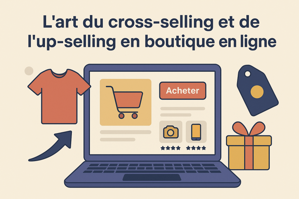 Illustration d'une boutique en ligne pratiquant l’art du cross-selling et de l’up-selling