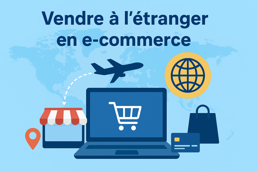 Illustration d'une boutique e-commerce internationale.