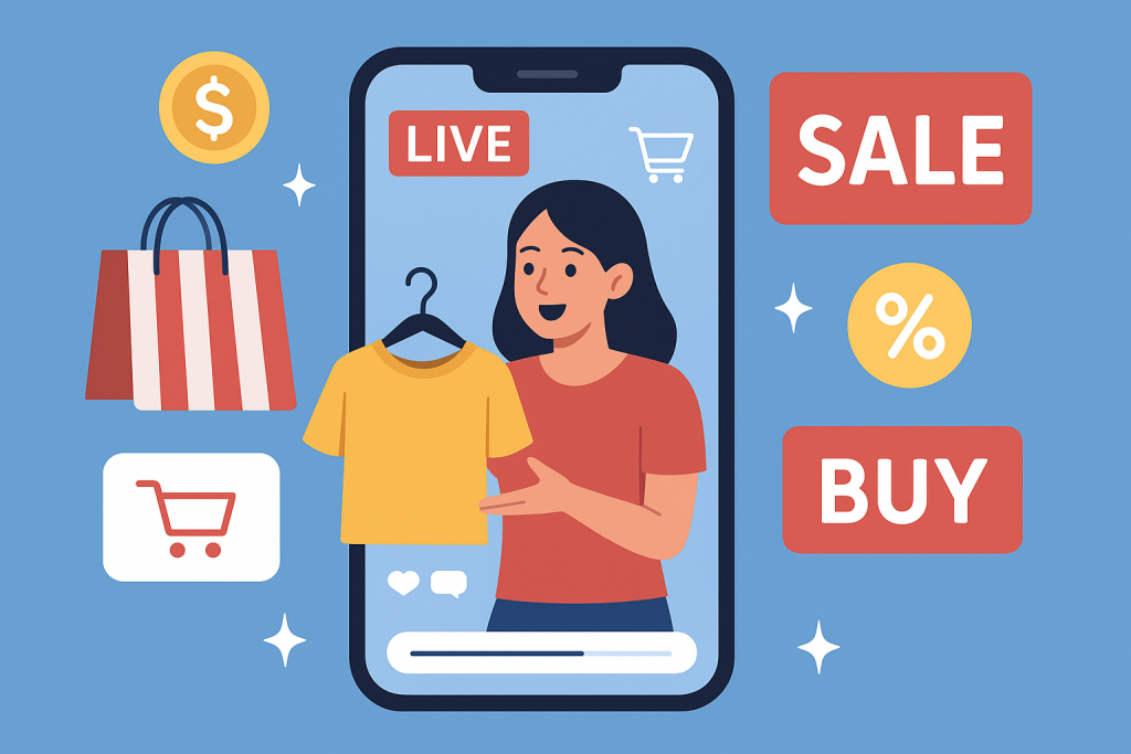 Illustration d'un live shopping