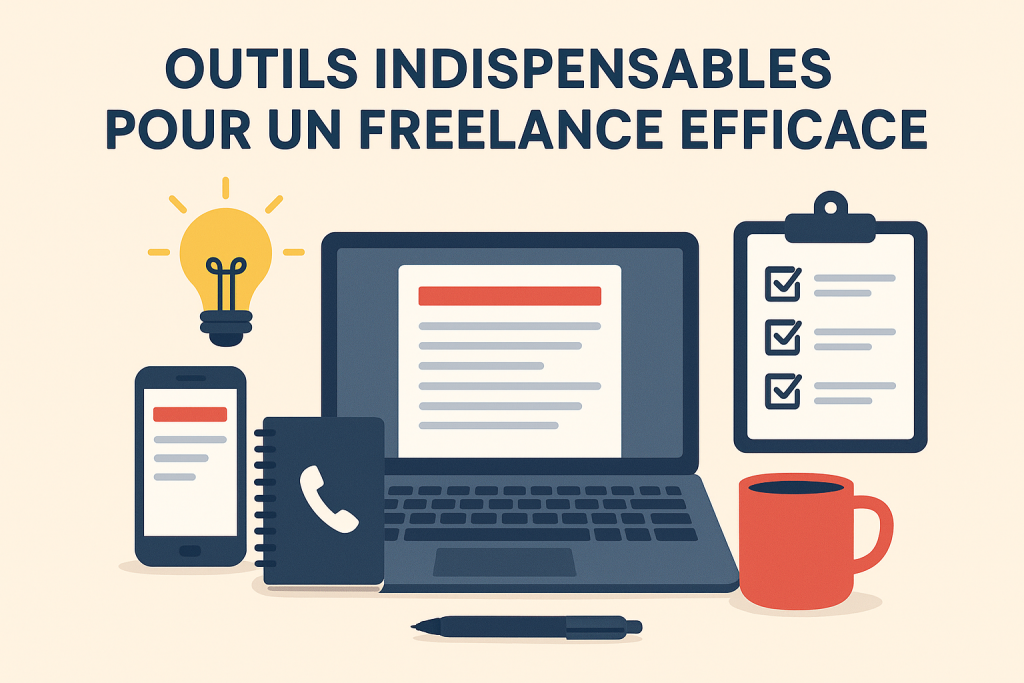 Illustration des outils indispensables pour un freelance efficace