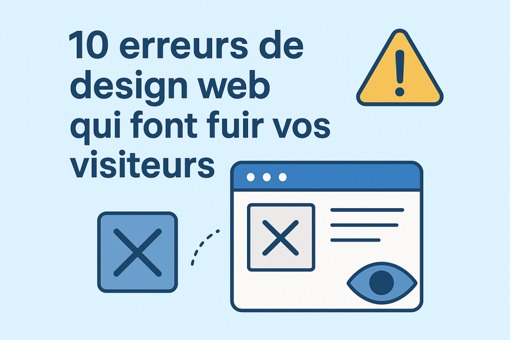 Illustration d'un site WEB avec des erreurs de design