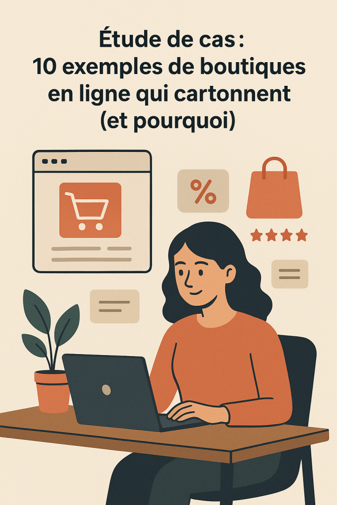 Illustration boutiques en ligne qui cartonnent