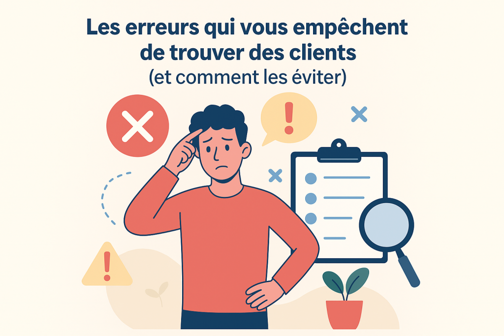 Illustration Les erreurs qui vous empêchent de trouver des clients (et comment les éviter)