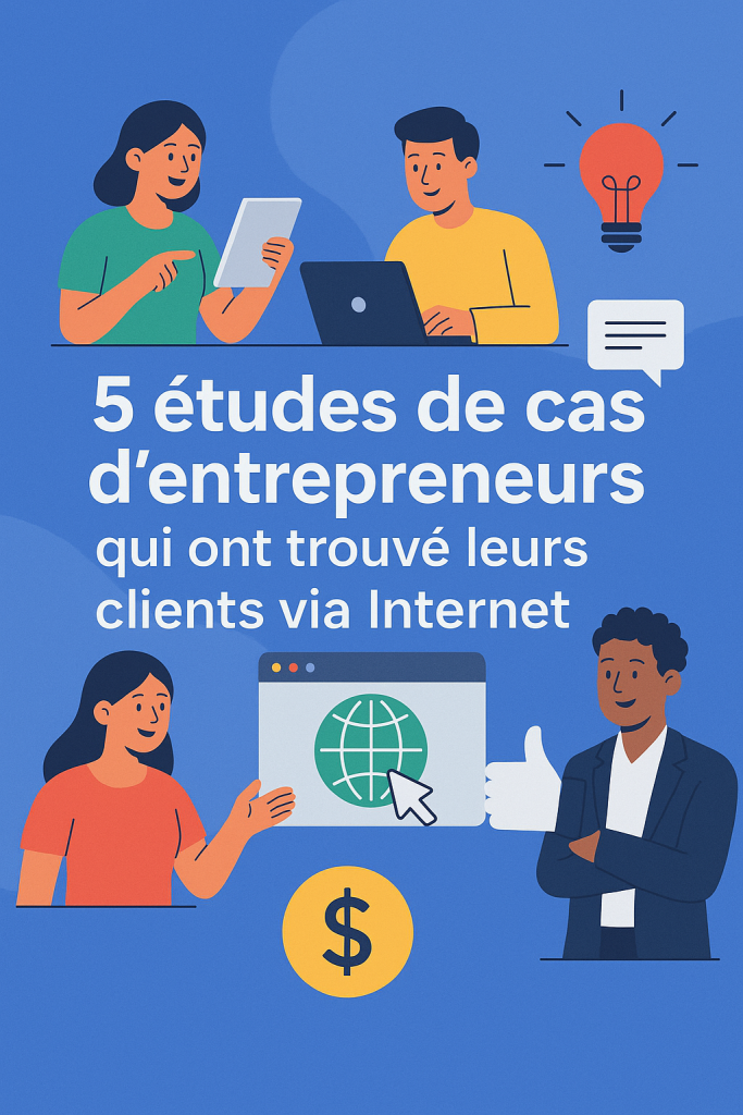 Illustration 5 études de cas d’entrepreneurs qui ont trouvé leurs clients via Internet